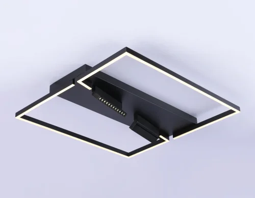 Светильник потолочный LED с пультом FL51468 Ambrella light чёрный 1 лампа, основание чёрное в стиле современный хай-тек с пультом квадраты фото 4