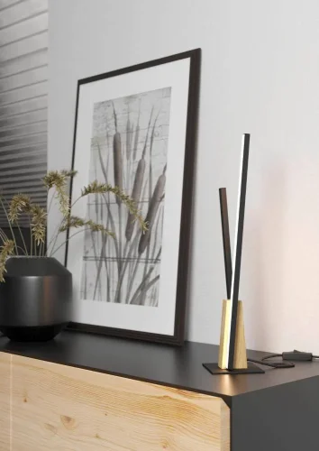 Настольная лампа LED Panagria 900492 Eglo чёрная на 1 лампу, основание чёрное дерево металл в стиле хай-тек современный фото 2