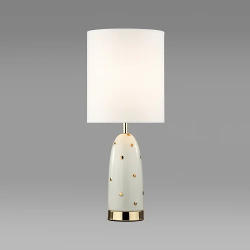 Настольная лампа Pollen 5423/1T Odeon Light белая 1 лампа, основание золотое керамика металл в стиле современный  фото 4