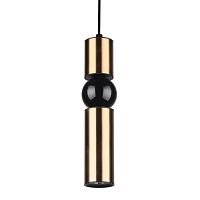 Светильник подвесной Varigotti OML-84416-05 Omnilux золотой 1 лампа, основание чёрное в стиле современный трубочки