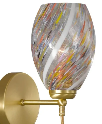 Бра A 10034/1 Reccagni Angelo разноцветный прозрачный на 1 лампа, основание матовое золото в стиле современный классический  фото 2