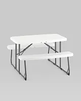 Комплект стола и двух скамеек, раскладной УТ000036830 Stool Group столешница белая из 