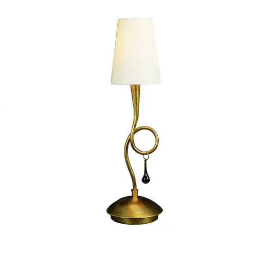 Настольная лампа PAOLA PAN ORO 3545 Mantra белая 1 лампа, основание золотое металл в стиле современный  фото 2