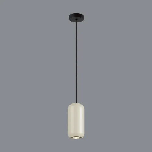 Светильник подвесной Cocoon 5060/1G Odeon Light бежевый 1 лампа, основание чёрное в стиле современный трубочки фото 3