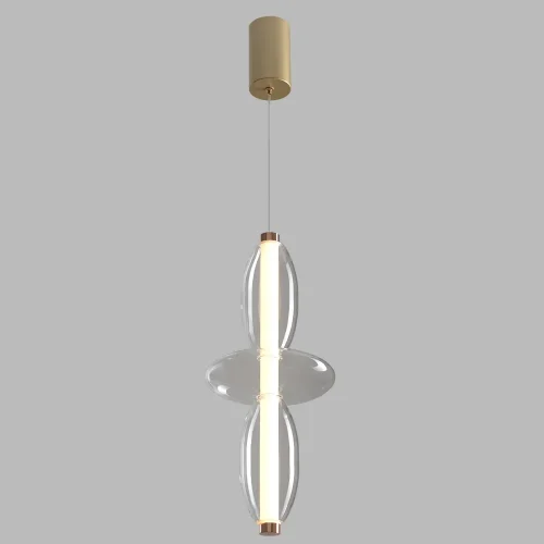 Светильник подвесной LED QUASAR SP14W LED TRANSPARENT Crystal Lux прозрачный на 1 лампу, основание золотое в стиле современный выдувное фото 5