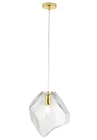 Светильник подвесной NUESTRO SP1 GOLD/TRANSPARENT Crystal Lux прозрачный 1 лампа, основание золотое в стиле современный выдувное