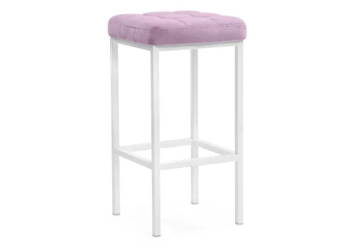 Барный стул Лофт катания лаванда / белый матовый 507427 Woodville, розовый/велюр, ножки/металл/белый, размеры - ****350*350