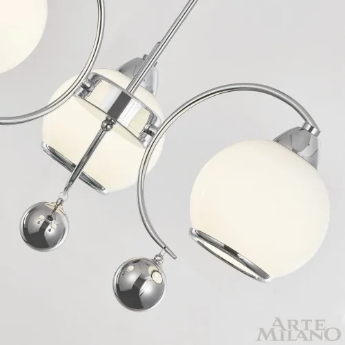 Люстра на штанге Neapolis-76207 276207/3 Ni Arte Milano белая на 3 лампы, основание никель в стиле современный фото 6 Люстра на штанге Neapolis-76207 276207/3 Ni Arte Milano белая на 3 лампы, основание никель в стиле современный фото 6