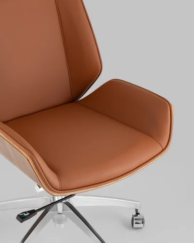 Кресло офисное TopChairs Crown SN, коричневый УТ000038535 Stool Group, /, ножки//хром, размеры - ****600*655 фото 7