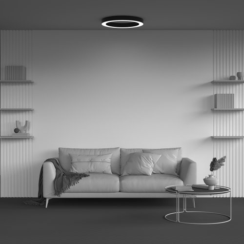 Светильник потолочный LED Lua C093CL-45W3K-B Maytoni белый на 1 лампу, основание чёрное в стиле современный хай-тек круглый фото 5