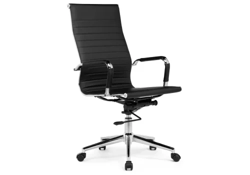 Компьютерное кресло Reus black / chrome 15211 Woodville, чёрный/экокожа, ножки/металл/хром, размеры - *1140***620*650