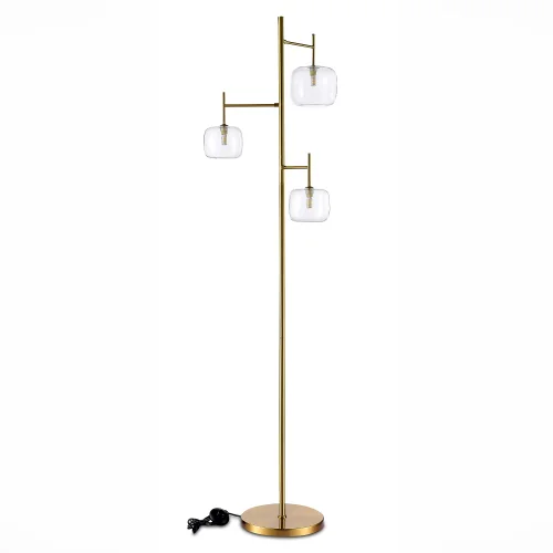Торшер Finn SL1049.305.03 ST-Luce прозрачный на 3 лампы, основание латунь в стиле современный фото 3