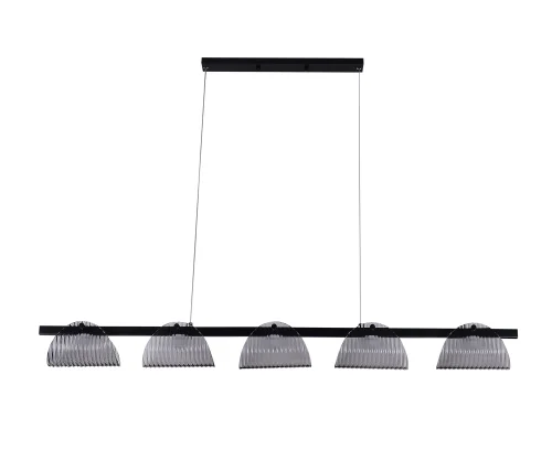Светильник подвесной LED Каспи 08447-5AL,19(16) Kink Light серый дымчатый на 5 ламп, основание чёрное в стиле современный лофт линейный