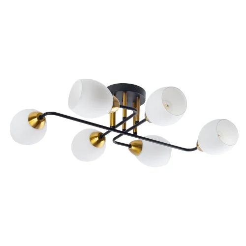 Люстра потолочная Andrea A8141PL-6BK Arte Lamp белая на 6 ламп, основание чёрное в стиле современный классический 