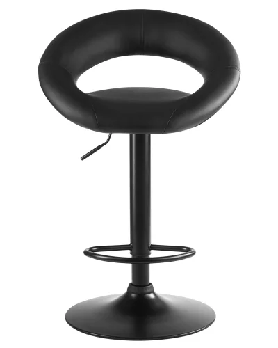 Стул барный набор 2 шт. SET-2 5001_BlackBase-LM MIRA BLACK, цвет сиденья черный, цвет основания черный Dobrin, /экокожа, ножки/металл/чёрный, размеры - 790*1020***535*470 фото 7