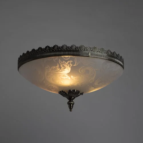 Светильник потолочный Crown A4541PL-3AB Arte Lamp белый 3 лампы, основание античное бронза в стиле классический  фото 2