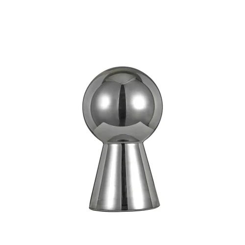 Настольная лампа BIRILLO TL1 MEDIUM FUME Ideal Lux прозрачная хром на 1 лампу, основание прозрачное хром стекло металл в стиле современный 