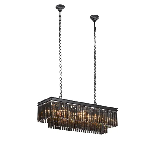 Люстра подвесная V5159-1/12 Vitaluce серая чёрная на 12 ламп, основание чёрное в стиле классический современный 