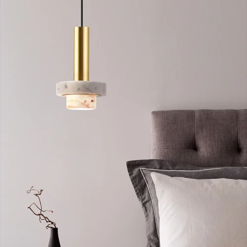 Светильник подвесной CADIS Тераццо 140587-26 ImperiumLoft белый 1 лампа, основание золотое в стиле современный  фото 3
