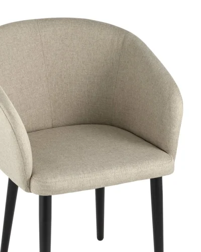 Кресло Ральф рогожка бежевый УТ000034591 Stool Group, бежевый/рогожка, ножки/металл/чёрный, размеры - ****580*600 фото 6