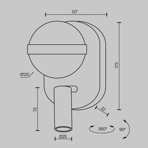 Бра с выключателем LED MOD441WL-L8BS3K Dialogue Maytoni белый на 1 лампу, основание латунь в стиле современный для чтения фото 6