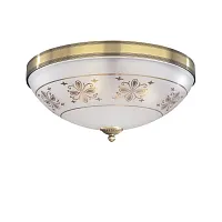 Люстра потолочная  PL 6002/4 Reccagni Angelo белая прозрачная на 4 лампы, основание античное бронза в стиле классический 