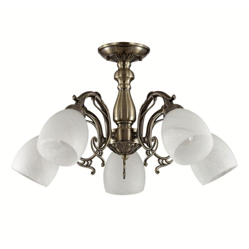 Люстра потолочная  NINELLA 3092/5 Lumion белая на 4 лампы, основание бронзовое в стиле классический 
