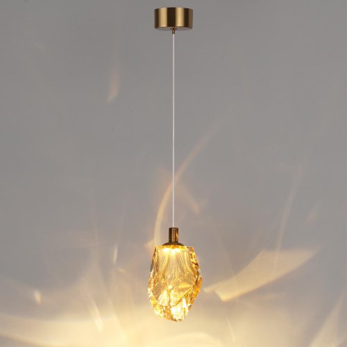 Светильник подвесной LED Gemme 7111/4LC Odeon Light янтарный на 1 лампу, основание бронзовое в стиле современный классический выдувное фото 5