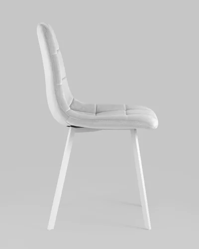Стул Chilly, велюр серебристый, сиденье, белые ножки УТ000039636 Stool Group, серый/велюр, ножки/металл/белый, размеры - ***** фото 5