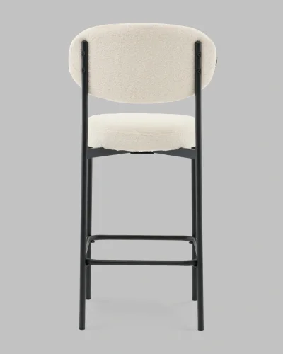 Стул полубарный Бриф DD букле молочный УТ000041504 Stool Group, белый/букле, ножки/сталь/чёрный, размеры - ***** фото 4