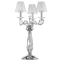 Настольная лампа ALVEARE 702934 Osgona белая 3 лампы, основание хром хрусталь металл в стиле арт-деко 