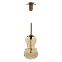 Светильник подвесной Sonata 6690 Mantra прозрачный янтарный 1 лампа, основание бронзовое в стиле современный выдувное