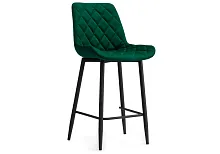 Полубарный стул Баодин Б/К зеленый / черный 517167 Woodville, зелёный/велюр, ножки/металл/чёрный, размеры - ****500*560