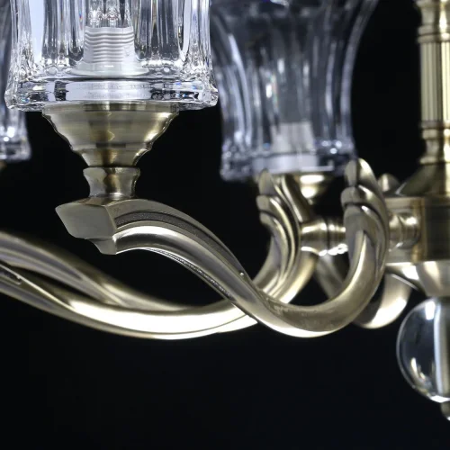 Люстра подвесная Аманда 481013908 MW-Light прозрачная на 8 ламп, основание античное бронза в стиле классический  фото 7