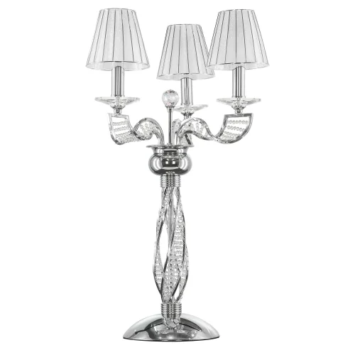 Настольная лампа ALVEARE 702934 Osgona белая 3 лампы, основание хром хрусталь металл в стиле арт-деко 