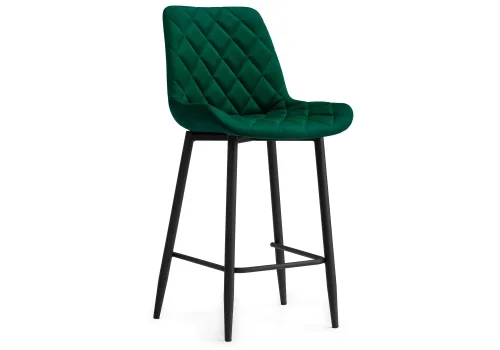 Полубарный стул Баодин Б/К зеленый / черный 517167 Woodville, зелёный/велюр, ножки/металл/чёрный, размеры - ****500*560