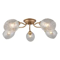Люстра потолочная Миглионико (Miglionico) OML-55507-05 Omnilux прозрачная на 5 ламп, основание бронзовое в стиле современный Люстра потолочная Миглионико (Miglionico) OML-55507-05 Omnilux прозрачная на 5 ламп, основание бронзовое в стиле современный
