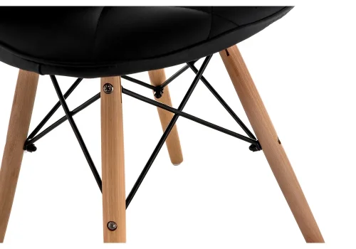 Деревянный стул Kvadro 1 black / wood 15366 Woodville, чёрный/экокожа, ножки/массив бука дерево/натуральный, размеры - ****440*510 фото 9