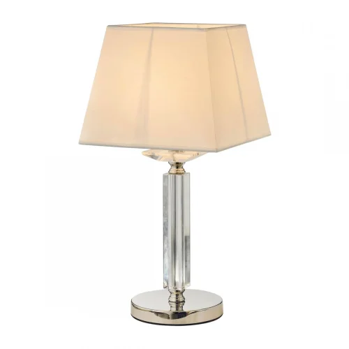Настольная лампа Cona OML-86704-01 Omnilux белая 1 лампа, основание хром стекло металл в стиле классический 