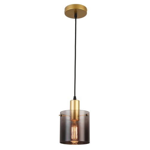 Светильник подвесной Sense 1104/1S Escada чёрный серый 1 лампа, основание золотое в стиле кантри  фото 2