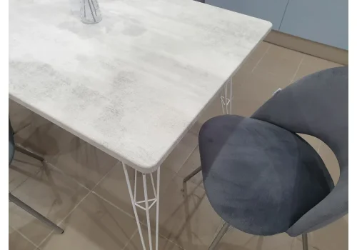 Стул на металлокаркасе SHT-ST34/S37 платиново-серый / хром лак 462630 Woodville, серый/велюр, ножки/металл/чёрный, размеры - ****530*490 фото 5