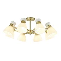 Люстра потолочная Wilma 4535/8C Lumion белая на 8 ламп, основание матовое золото в стиле модерн 