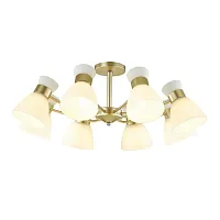 Люстра потолочная Wilma 4535/8C Lumion белая на 8 ламп, основание матовое золото в стиле современный 