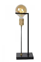 Настольная лампа лофт Ottelien 30571/01/30 Lucide матовая золото без плафона 1 лампа, основание чёрное металл в стиле лофт современный 