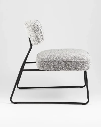 Кресло лаунж Kate, серый УТ000039357 Stool Group, серый/букле, ножки//чёрный, размеры - ****655*745мм фото 3
