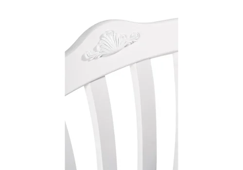 Деревянный стул Виньетта белый / лайн белый люкс 505470 Woodville, коричневый/ткань, ножки/массив березы дерево/белый, размеры - ****430*550 фото 6
