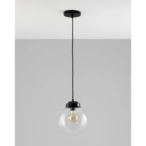 Светильник подвесной Graphic V1670-1P Moderli прозрачный 1 лампа, основание чёрное в стиле лофт шар фото 3