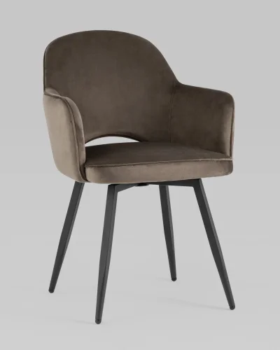 Стул Венера вращающийся, велюр коричневый NP (набор 2шт) УТ000038669 Stool Group, коричневый/велюр, ножки/металл/, размеры - ***** фото 2
