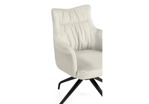 Стул на металлокаркасе Kaser 360 крутящийся ivory / black 15842 Woodville, бежевый/кашемир, ножки/металл/чёрный, размеры - ****660*580мм фото 8