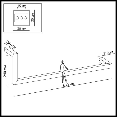 Бра LED Grafic 7153/14WL Odeon Light чёрный на 1 лампу, основание чёрное в стиле хай-тек отражённый свет фото 2 Бра LED Grafic 7153/14WL Odeon Light чёрный на 1 лампу, основание чёрное в стиле хай-тек отражённый свет фото 2